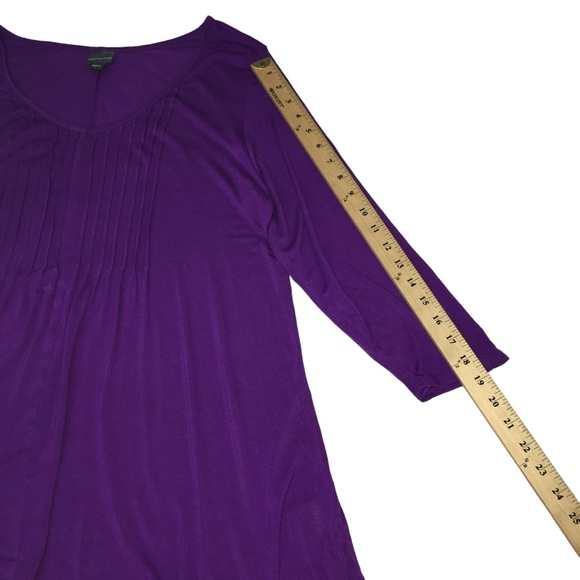 Covington Purple Front Pintucked Curved Hem Top - Women’s 1X - Picture 6 of 10